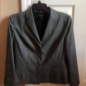 Ann Taylor Petite Gray Plaid Suit Jacket